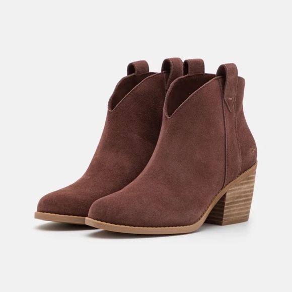 Toms Chocolate Suede Ankle Booties - Picture 5 of 8
